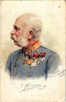 1915 Franz Josef I / I. Ferenc József / Franz Joseph I of Austria. Verlag R. Lechner (Wilh. Müller). C. Pietzner (gyűrődések / creases)