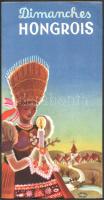 cca 1935 Dimanches Hongrois, háromrészes, rajzos art deco kiadvány, szign.: Mallász-Dallos, Klösz nyomás, szép állapotban