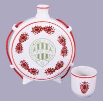 Hollóházi Ferencváros címeres palackkal italos szett, dobozában