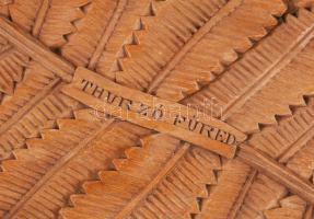 cca 1900 Thurzó Füred faragott tálca, 24x16 cm