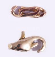 2 darab 14k arany (Au) szem nettó 0,6g + 2 darab ezüst (Ag) medál bruttó 1g