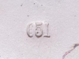 Régi fajansz vizes korsó, ón fedéllel 32 cm