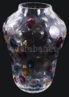 Buborékok sorozat Bohémia váza. Anyagában színezett, hibátlan 21 cm