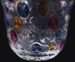 Buborékok sorozat Bohémia váza. Anyagában színezett, hibátlan 21 cm