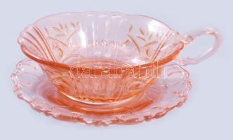Pink csésze, aljjal, formába öntött. 13 cm
