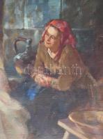 Péczely Antal (1891-1944): Társaság. Olaj, vászon, jelezve jobbra lent. Egészen apró felületi sérülé...