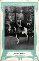 Stepanek Beatrix 7 éves műlovarnő / 7 years old circus equestrienne. Art Nouveau frame (EK)