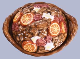 Vajtartó, citromtartó Porcelán edény jelzés nélkül, hibátlan 18 cm