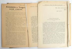 1941-1942 Különlenyomatok, 4 db, közte 3 dedikált: Kirándulás a Tengerszem csúcsra, A nápolyi Orto Botanico, A Fertő-tó őstörténetéből, A hazatért erdélyi föld