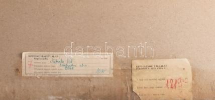 Miháltz Pál (1899-1988): Szentendrei utca, 1957. Olaj, vászon. Jelezve jobbra lent. Hátoldalán autog...