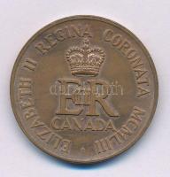 Kanada 1953. "II. Erzsébet" bronz, kétoldalas emlékérem (33mm) T:AU Canada 1953. "Elizabeth II Regina Coronata MCMLIII - Canada" bronze double-sided commemorative medallion (33mm) C:AU