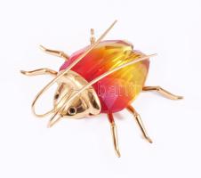 Sawarovski Paradise Insect ezüst (Ag) részekkel, certifikáttal, dobozában, jelzett, 6x5 cm