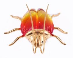 Sawarovski Paradise Insect ezüst (Ag) részekkel, certifikáttal, dobozában, jelzett, 6x5 cm