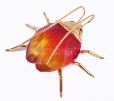 Sawarovski Paradise Insect ezüst (Ag) részekkel, certifikáttal, dobozában, jelzett, 6x5 cm