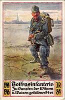 1916 "Brody, Dubno, Rowno, Luzk, Sokal" I.R. 84. Bolfrasinfanterie. Zu Gunsten der Witwen u. Waisen gefallener 84er (K.u.K. Infanterie-Regiment Freiherr von Bolfras Nr. 84.) / WWI Austro-Hungarian K.u.K. military art postcard, 84th Infantry Regiment support fund (EK)