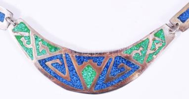 Mexikói alpakka nyakék és fülbevaló pár szett