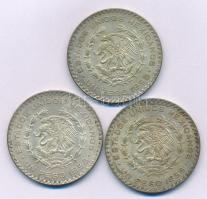 Mexikó 1958. 1P Ag "Jose Morelos" (3x) T:XF,VF patina Mexico 1958. 1 Peso Ag "Jose Morelos" (3x) C:XF,VF patina Krause KM#459