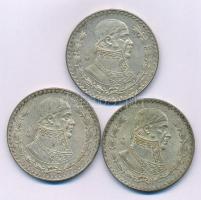 Mexikó 1958. 1P Ag "Jose Morelos" (3x) T:XF,VF patina
Mexico 1958. 1 Peso Ag "Jose M...