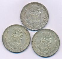 Mexikó 1958. 1P Ag "Jose Morelos" (3x) T:XF,VF patina
Mexico 1958. 1 Peso Ag "Jose M...