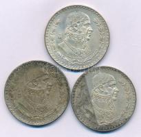 Mexikó 1958. 1P Ag "Jose Morelos" (3x) T:XF,VF patina
Mexico 1958. 1 Peso Ag "Jose M...