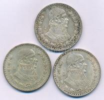 Mexikó 1958. 1P Ag "Jose Morelos" (3x) T:XF,VF patina
Mexico 1958. 1 Peso Ag "Jose M...