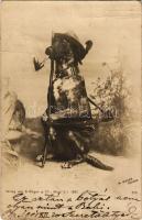 1901 Dog dressed as a hunter. Verlag von G. Rüger &amp; Co. M. Moser Aussee (gyűrődések / creases)