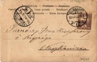 1901 Dog dressed as a hunter. Verlag von G. Rüger &amp; Co. M. Moser Aussee (gyűrődések / crease...