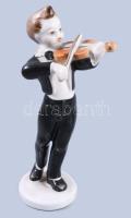 Hollóházi hegedűs. Jelzett, hibátlan, m: 13,5 cm