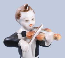 Hollóházi hegedűs. Jelzett, hibátlan, m: 13,5 cm