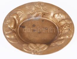 Bronz gyümölcsmintás tál, 18x16 cm