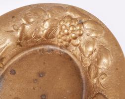 Bronz gyümölcsmintás tál, 18x16 cm