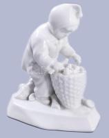 Zsolnay rőzseszedő, jelzés nélkül, hibátlan, m: 15 cm