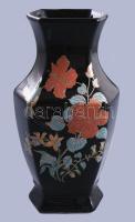 Olasz virágmintás váza, jelzett, hibátlan, m: 20 cm