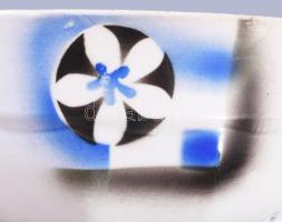 Gránit pogácsakínáló tál, jelzett, kopott, d: 20 cm