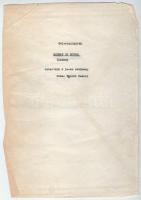 ca 1965 Feleki Kamill Holnap új menüsor c. televíziós játék forgatókönyve 49 oldalas gépelt kézirat kéziratos belejavításokkal 25 p.