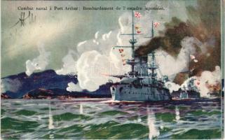 Le Combat naval de Port-Arthur, Bombardement de l'escadre japonaise. Kudka Serie I / Russo-Japanese war, sea battle at Port Arthur (felületi sérülés / surface damage)