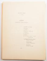 1981 Karinthy Frigyes műve alapján Révész György rendezésében készült Agyrémek c. film forgatókönyve gépelt kézirat kéziratos belejavításokkal 83 p.