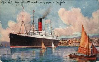 1914 Fiume, Rijeka; Cunarder "CARPATHIA" steamship. artist signed (Rb)