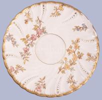 Sarreguemines "Louis XV" csésze alátéttel, jelzett, sérült, d: 14 cm