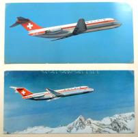 ca 1970-1980 Malév és repülés 52 db képeslap és kártyanaptár nagyrészt MALÉV repülőkkel, kiszedhető berakóban, igényesen gyűjtve
