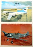 ca 1970-1980 Malév és repülés 52 db képeslap és kártyanaptár nagyrészt MALÉV repülőkkel, kiszedhető ...