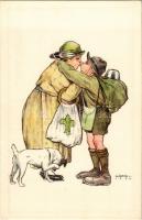 Cserkész az édesanyjával. kiadja a Magyar Cserkészszövetség Nagytábortanácsa / Scout with his mother s: Márton L.