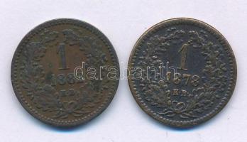 1878KB-1882KB 1kr Cu (2xklf) T:VF patina Adamo M4.1