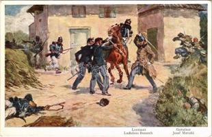 Gemeiner Josef Marusic, Leutnant I. Ladislaus Benesch des Infanterieregiments Nr. 17. / K.u.k. military art postcard s: Ludwig Koch (EB)