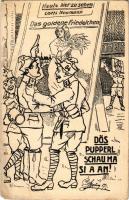 1917 Dös Pupperl schau masi a an! Feldpostkarte des K.u.k. Infanterieregiments Freiherr v. Bolfras Nr. 84. / WWI Austro-Hungarian K.u.k. military art postcard + "K.u.k. Feldpostamt 421" (EK)