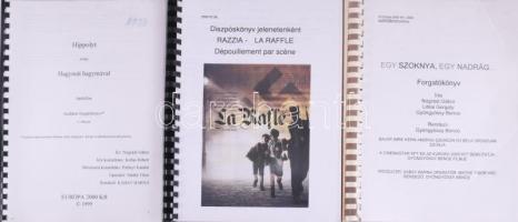 ca 1990-2015 50 db Magyar, vagy magyar koprodukcióban készült film forgatókönyve, általános, sminkes...