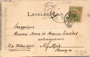 1904 Nagybánya, Baia Mare; látkép, templomok. Kovács Gyula kiadása / general view, churches (EK)