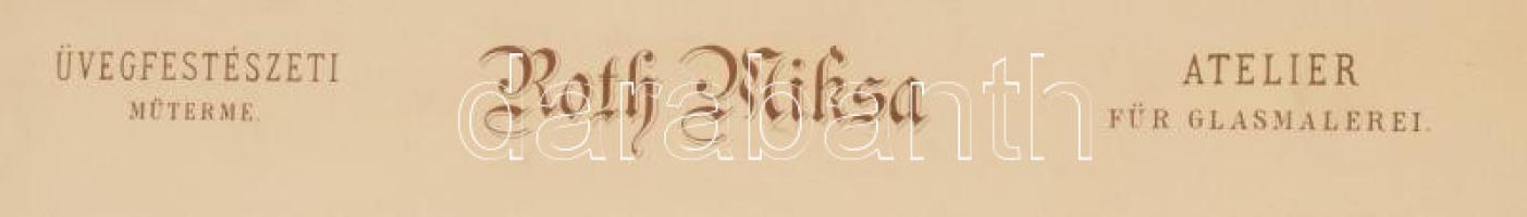 Róth Miksa (1865-1944): Hotel Pannónia szálloda üvegablak tervek ca 1885 (Bp., Rákóczi út 5-7). Akva...