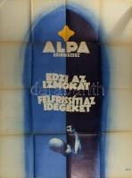 ca 1930 Alpa sósborszesz nagy méretű reklám plakát. Litográfia.jelzett. LH. Hajtva, hajtásnál kis szakadással. 126x96 cm