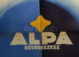 ca 1930 Alpa sósborszesz nagy méretű reklám plakát. Litográfia.jelzett. LH. Hajtva, hajtásnál kis sz...